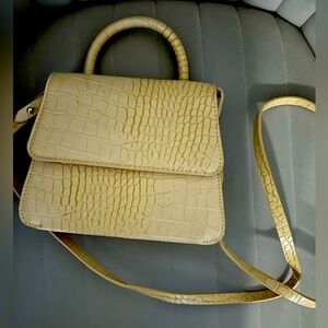 Light Yellow Crocodile Texture Evening Bag